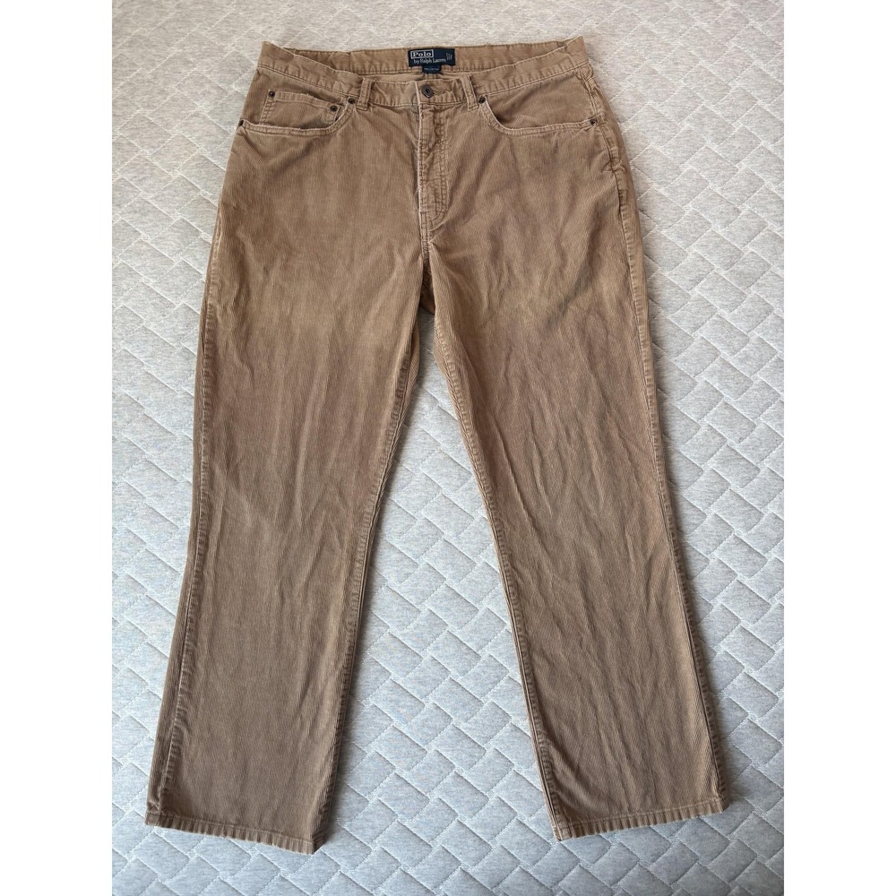 Polo Ralph Lauren Pants Mens 36x30‎ Brown Corduroy 5 Pocket Straight Leg